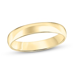 4.0mm Engravable Low Dome Comfort-Fit Wedding Band in 10K Gold (1 Line)