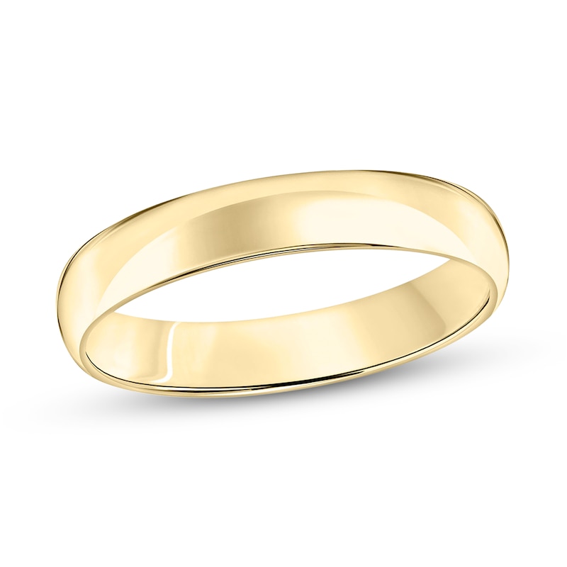 Main Image 1 of 4.0mm Engravable Low Dome Comfort-Fit Wedding Band in 10K Gold (1 Line)