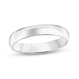 4.0mm Engravable Low Dome Comfort-Fit Wedding Band in 10K White Gold (1 Line)