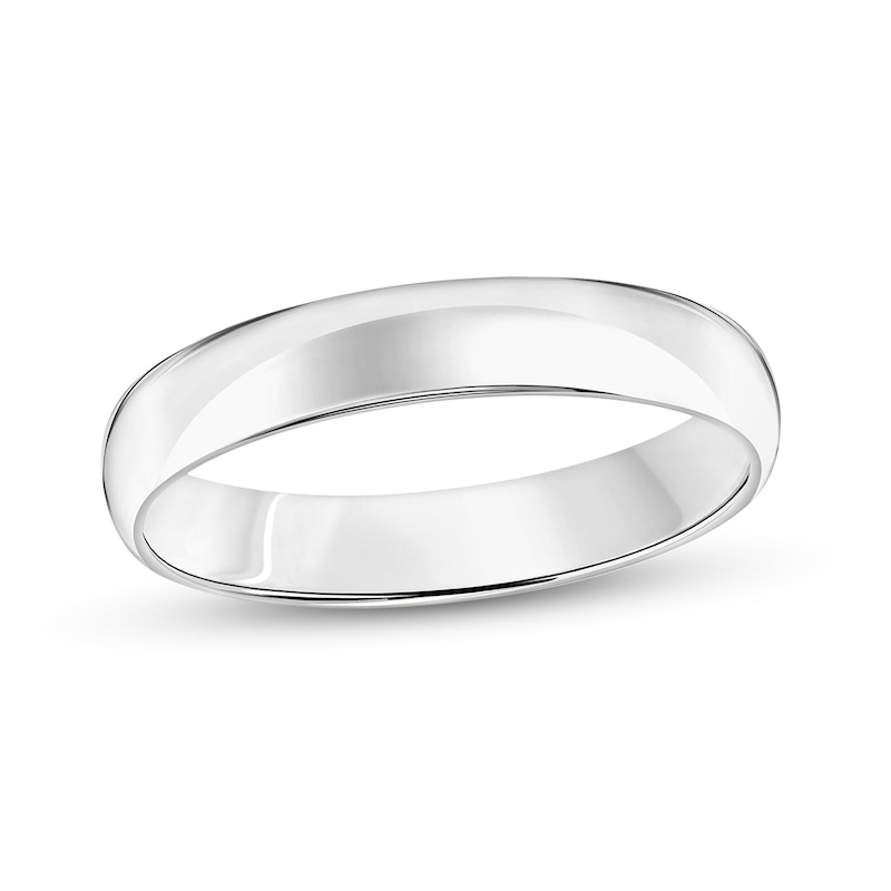 Main Image 1 of 4.0mm Engravable Low Dome Comfort-Fit Wedding Band in 10K White Gold (1 Line)