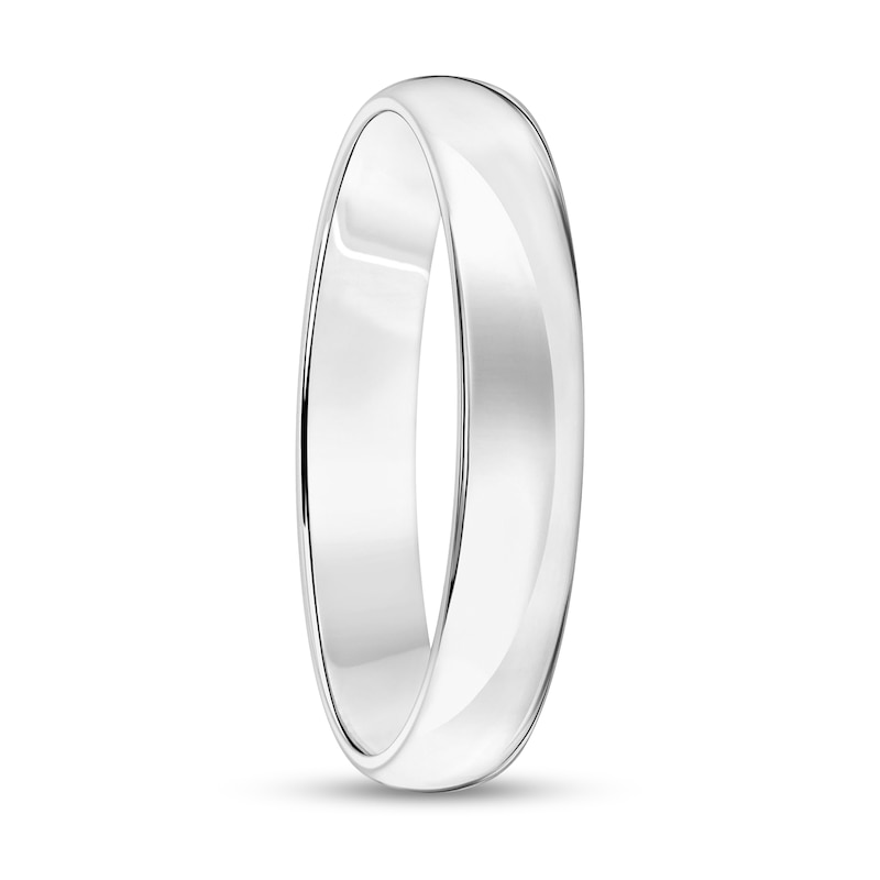 Main Image 2 of 4.0mm Engravable Low Dome Comfort-Fit Wedding Band in 10K White Gold (1 Line)