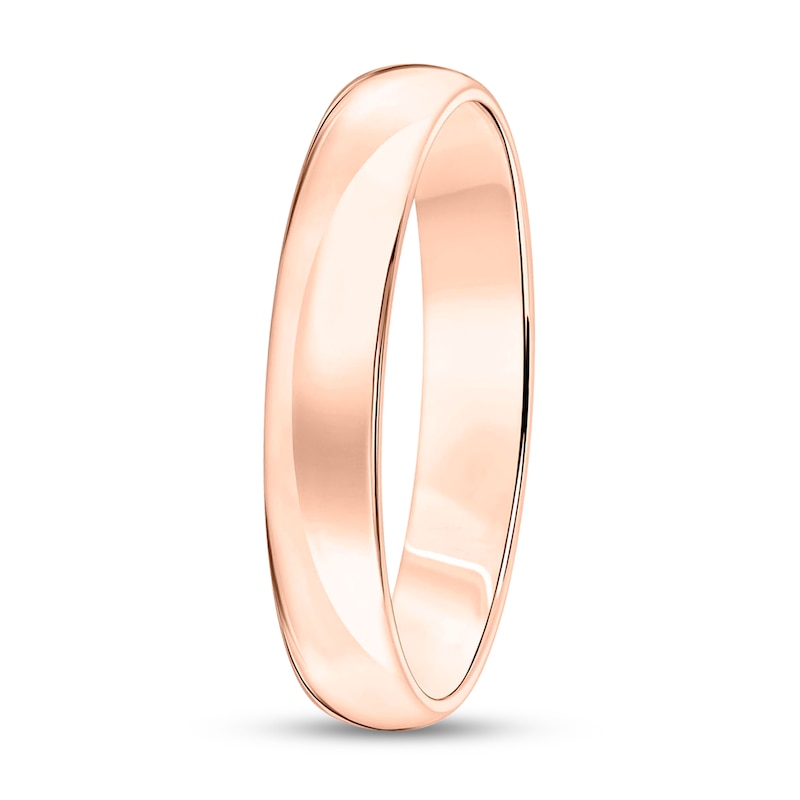 Main Image 2 of 4.0mm Engravable Low Dome Comfort-Fit Wedding Band in 10K Rose Gold (1 Line)