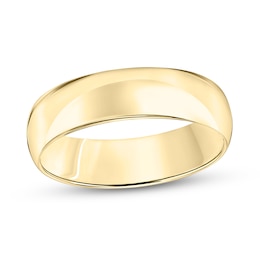 6.0mm Engravable Low Dome Comfort-Fit Wedding Band in 10K Gold (1 Line)