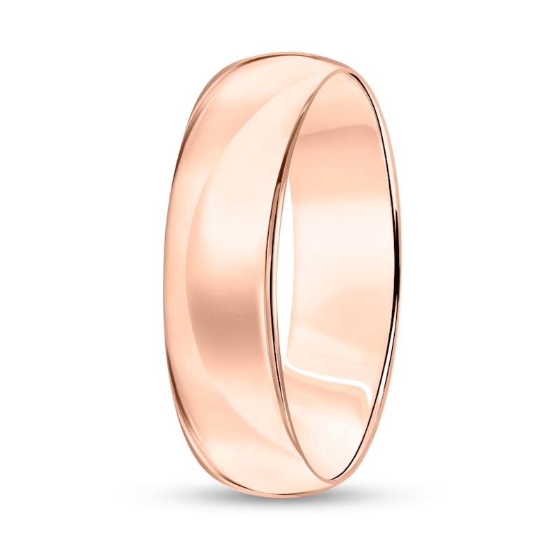 Main Image 2 of 6.0mm Engravable Low Dome Comfort-Fit Wedding Band in 10K Rose Gold (1 Line)