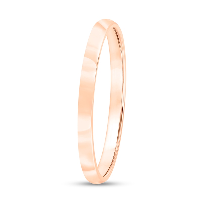 Main Image 2 of 2.0mm Engravable Low Dome Comfort-Fit Wedding Band in 14K Rose Gold (1 Line)