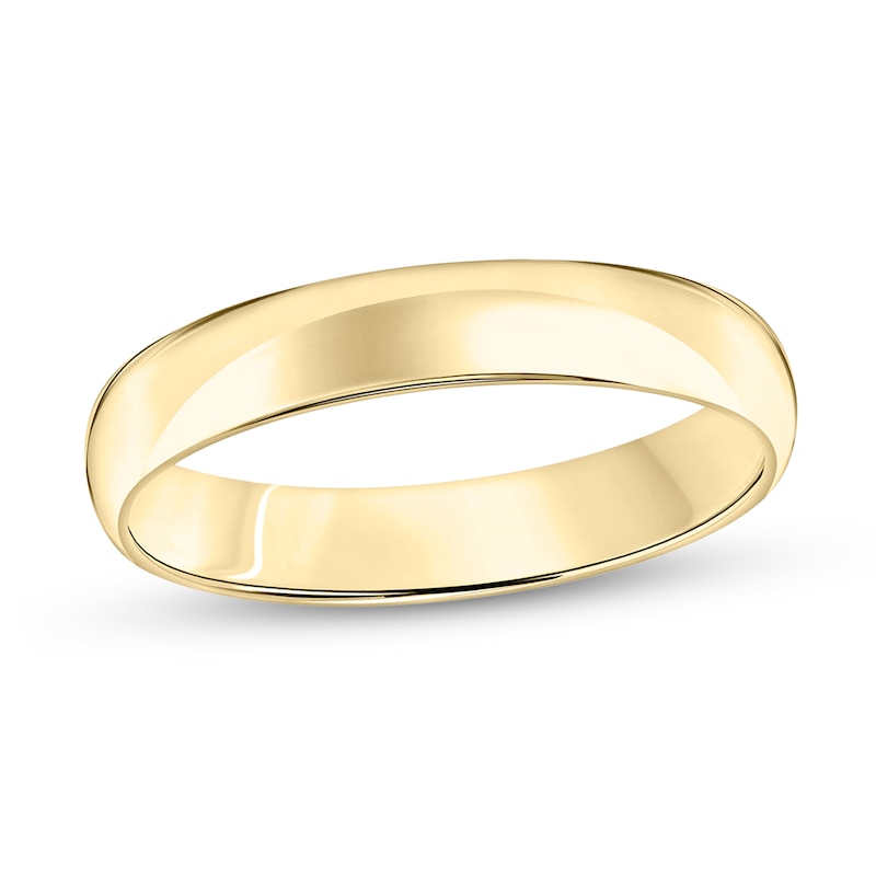 Main Image 1 of 4.0mm Engravable Low Dome Comfort-Fit Wedding Band in 14K Gold (1 Line)