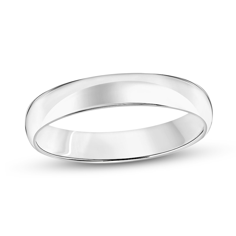Main Image 1 of 4.0mm Engravable Low Dome Comfort-Fit Wedding Band in 14K White Gold (1 Line)