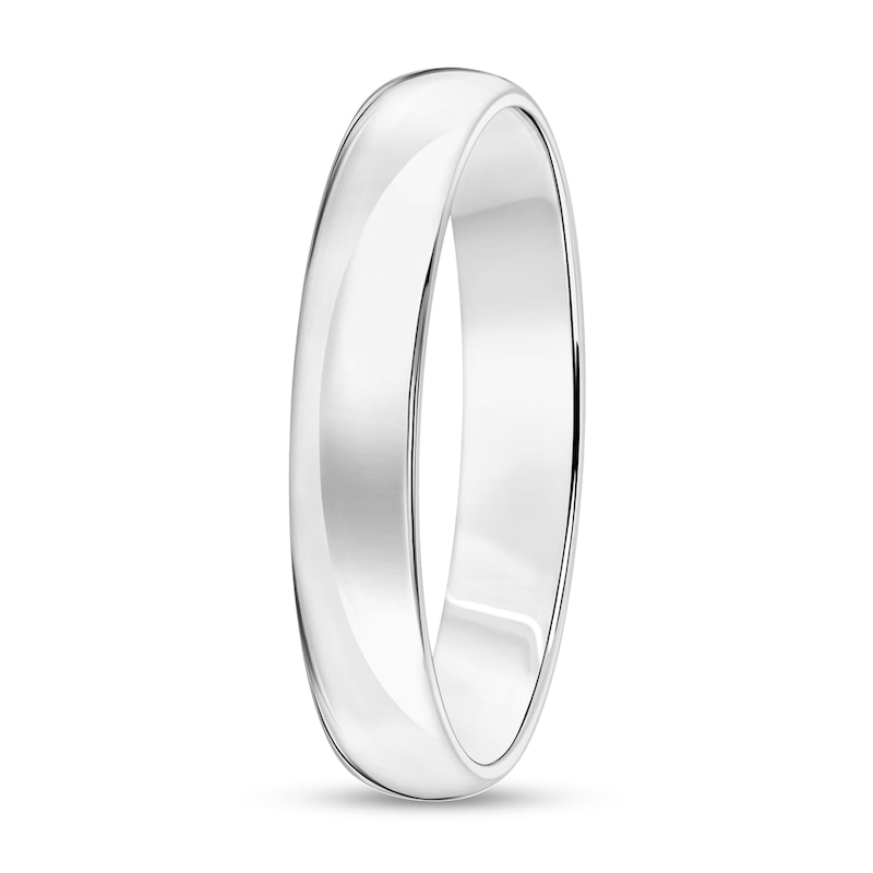 Main Image 2 of 4.0mm Engravable Low Dome Comfort-Fit Wedding Band in 14K White Gold (1 Line)