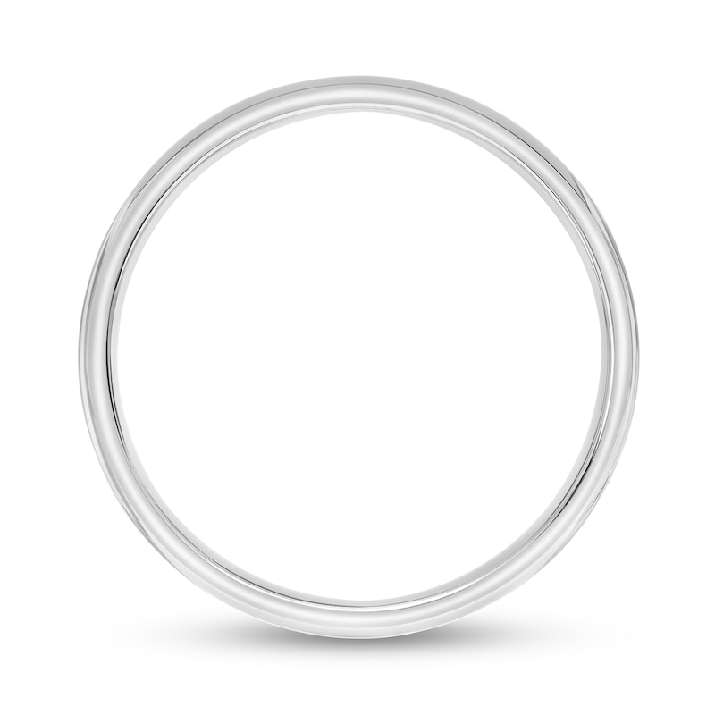 Main Image 3 of 4.0mm Engravable Low Dome Comfort-Fit Wedding Band in 14K White Gold (1 Line)
