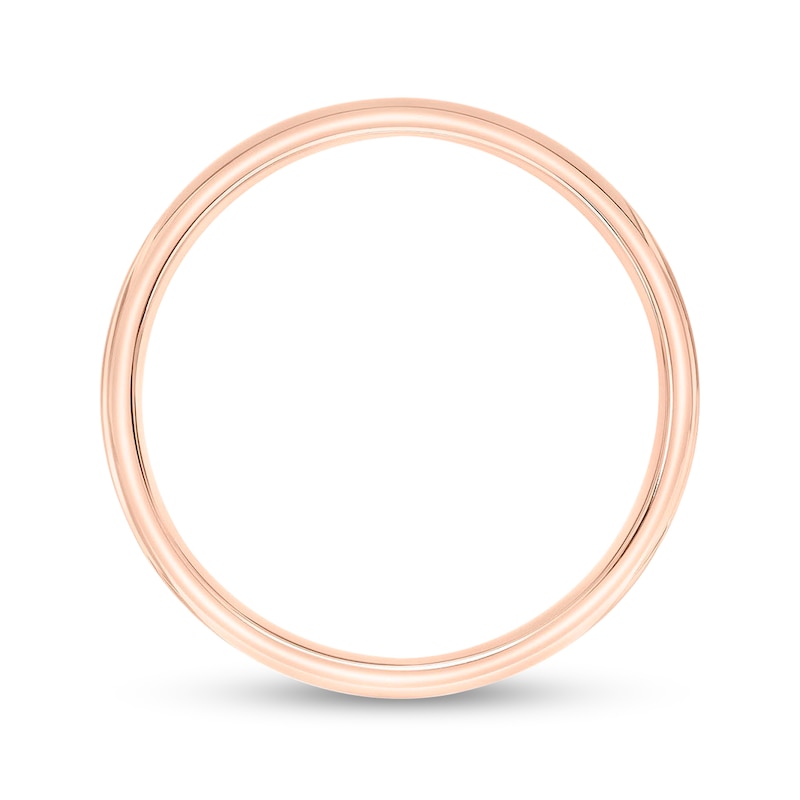 Main Image 3 of 4.0mm Engravable Low Dome Comfort-Fit Wedding Band in 14K Rose Gold (1 Line)