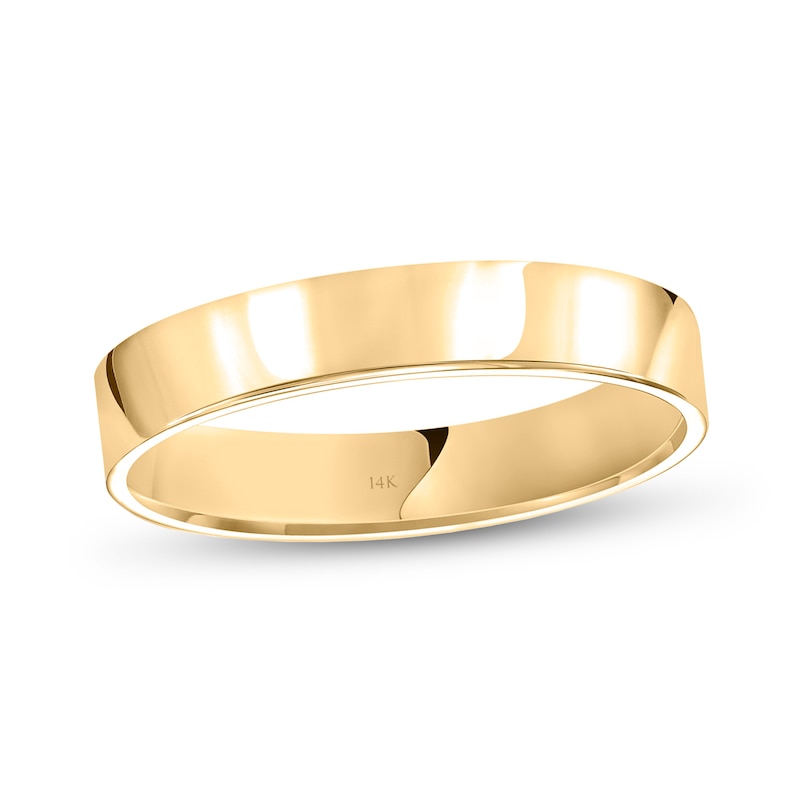 Main Image 1 of 4.0mm Engravable Flat Anniversary Band in 14K Gold (1 Line)
