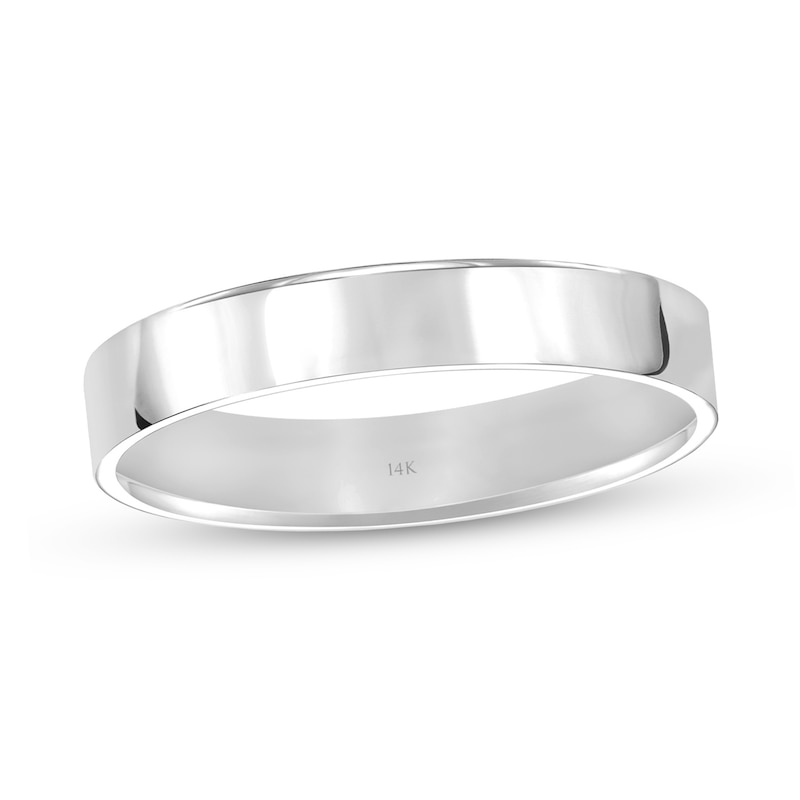Main Image 2 of 4.0mm Engravable Flat Anniversary Band in 14K White Gold (1 Line)