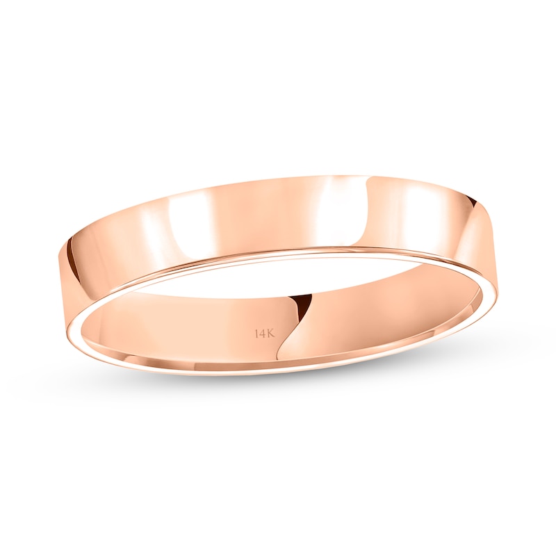 Main Image 1 of 4.0mm Engravable Flat Anniversary Band in 14K Rose Gold (1 Line)