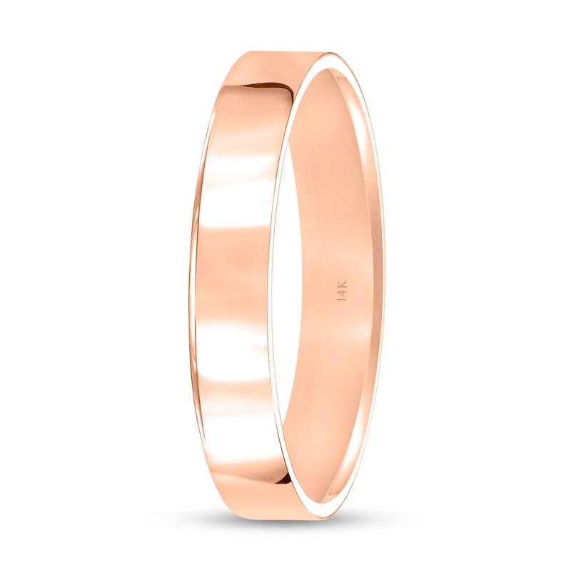 Main Image 2 of 4.0mm Engravable Flat Anniversary Band in 14K Rose Gold (1 Line)