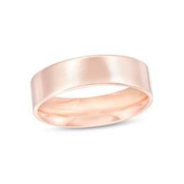 6.0mm Engravable Flat Anniversary Band in 14K Rose Gold (1 Line)