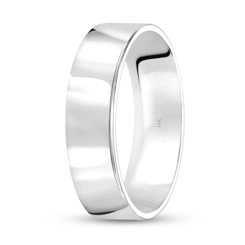Main Image 2 of 6.0mm Engravable Flat Anniversary Band in 14K White Gold (1 Line)