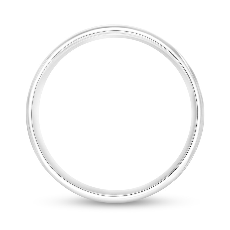 Main Image 3 of 5.0mm Engravable Low Dome Comfort-Fit Wedding Band in 14K White Gold (1 Line)