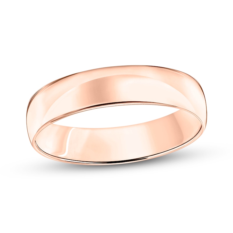 Main Image 1 of 5.0mm Engravable Low Dome Comfort-Fit Wedding Band in 14K Rose Gold (1 Line)