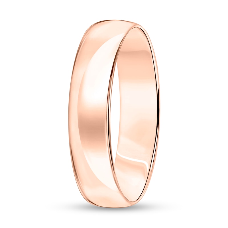 Main Image 2 of 5.0mm Engravable Low Dome Comfort-Fit Wedding Band in 14K Rose Gold (1 Line)