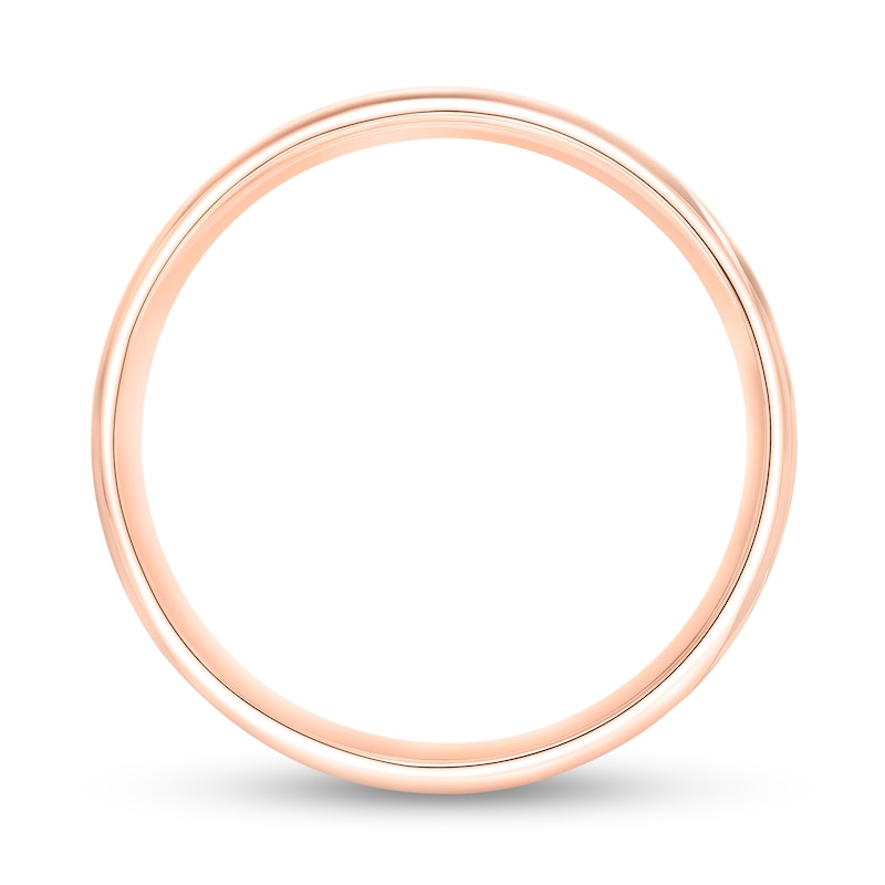 Main Image 3 of 5.0mm Engravable Low Dome Comfort-Fit Wedding Band in 14K Rose Gold (1 Line)