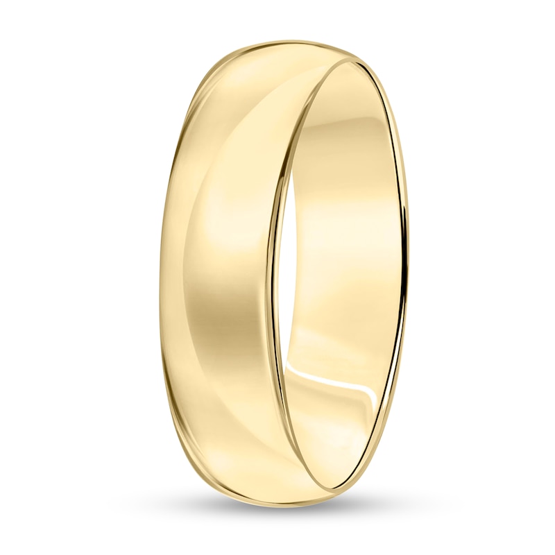 Main Image 2 of 6.0mm Engravable Low Dome Comfort-Fit Wedding Band in 14K Gold (1 Line)