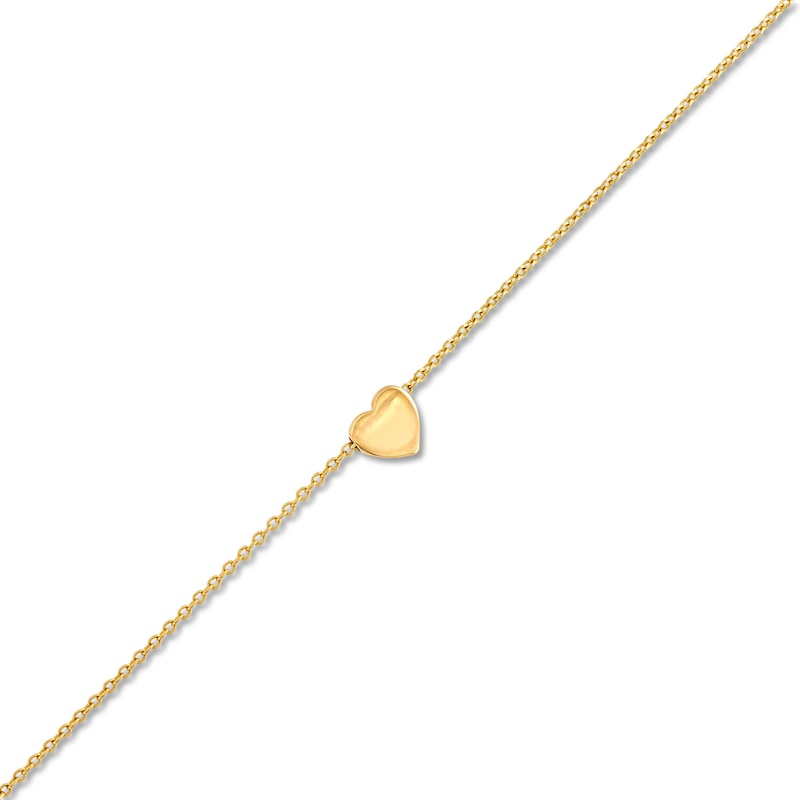 Main Image 1 of Child's Sliding Heart Adjustable Bracelet in 14K Gold - 6.0"