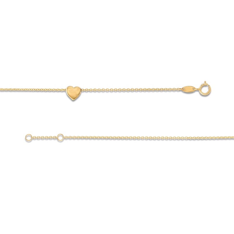 Main Image 2 of Child's Sliding Heart Adjustable Bracelet in 14K Gold - 6.0"
