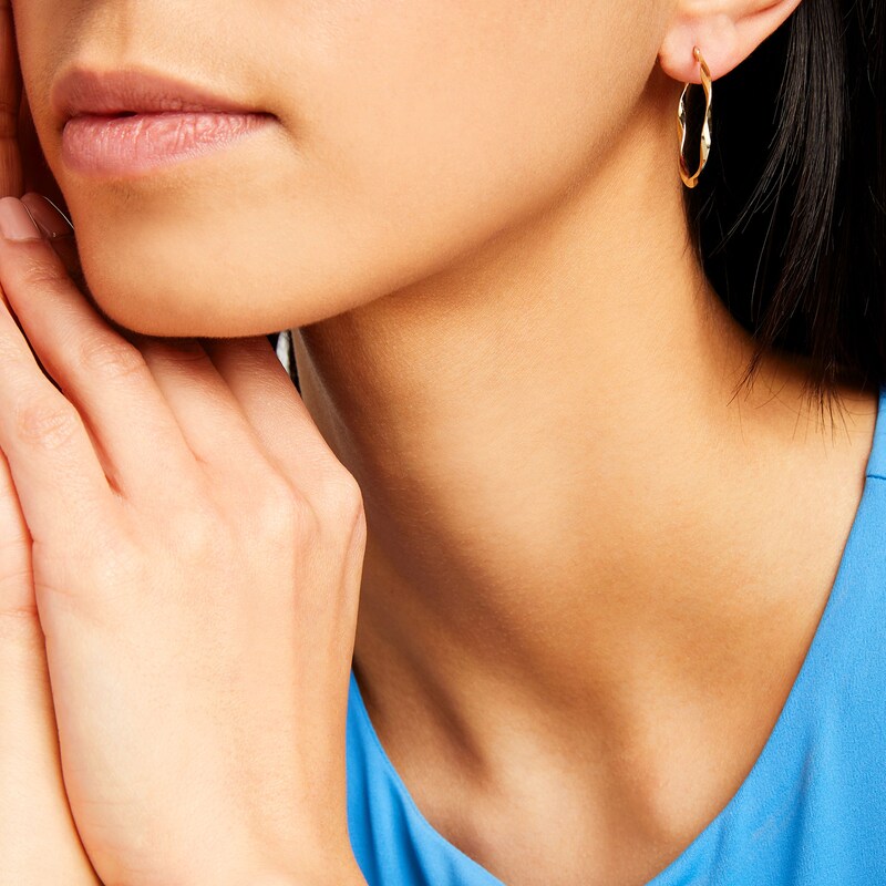 Main Image 2 of 25.0mm Loose Twist Hoop Earrings in Hollow 14K Gold