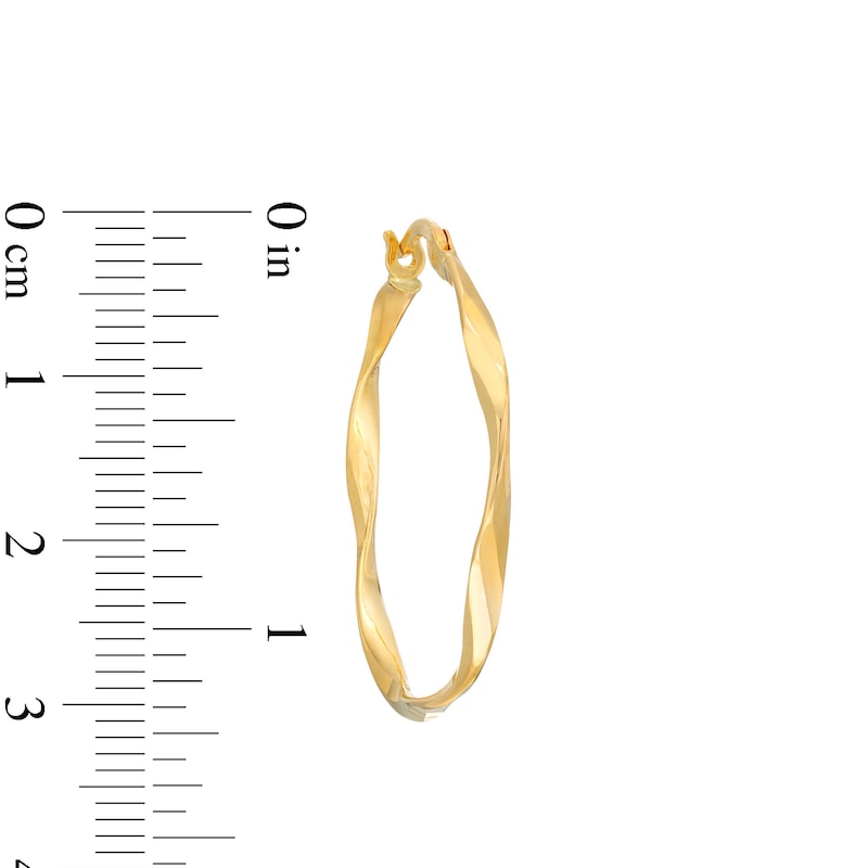 Main Image 3 of 25.0mm Loose Twist Hoop Earrings in Hollow 14K Gold