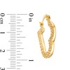 Thumbnail Image 3 of Diamond-Cut Heart-Shaped Hoop Earrings in Hollow 14K Gold