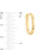 Thumbnail Image 3 of Diamond-Cut Oval Hoop Earrings in Hollow 14K Gold