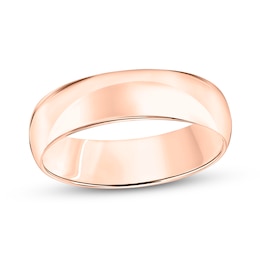 6.0mm Engravable Low Dome Comfort-Fit Wedding Band in 14K Rose Gold (1 Line)
