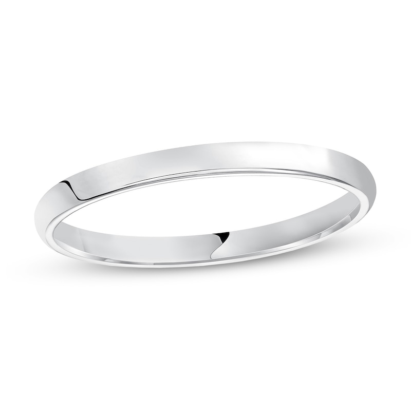 Main Image 1 of 2.0mm Engravable Low Dome Comfort-Fit Wedding Band in 14K White Gold (1 Line)