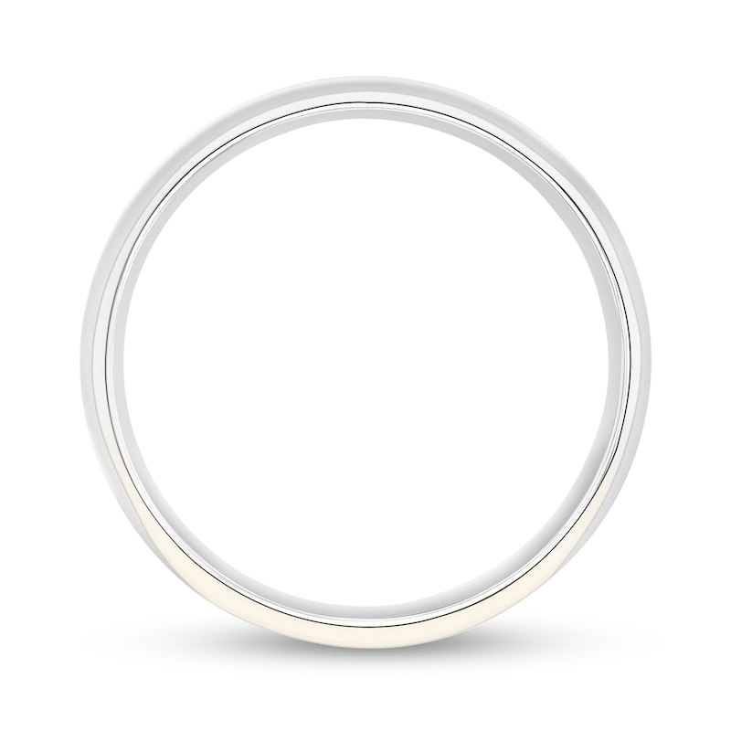 Main Image 3 of 6.0mm Engravable Low Dome Comfort-Fit Wedding Band in 14K White Gold (1 Line)