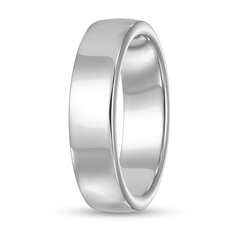 Main Image 2 of 6.5mm Engravable Euro Wedding Band in 14K White Gold (1 Line)