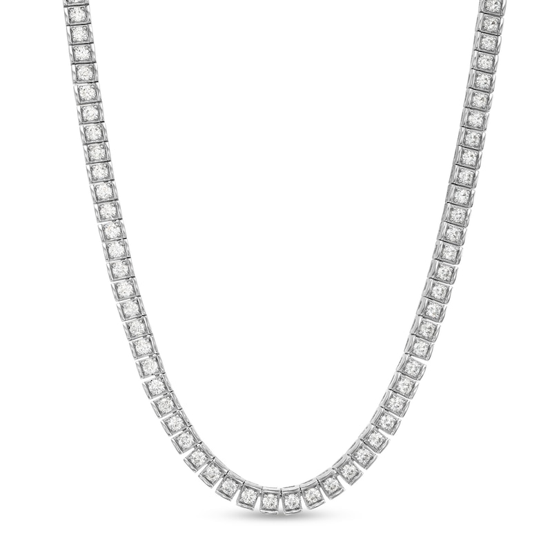 Main Image 1 of Men's 10 CT. T.W. Certified Lab-Grown Diamond Tennis Necklace in 14K White Gold (F/SI2) - 20"