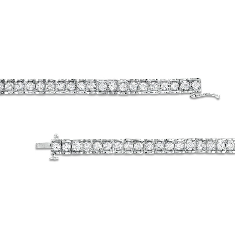 Main Image 3 of Men's 10 CT. T.W. Certified Lab-Grown Diamond Tennis Necklace in 14K White Gold (F/SI2) - 20"