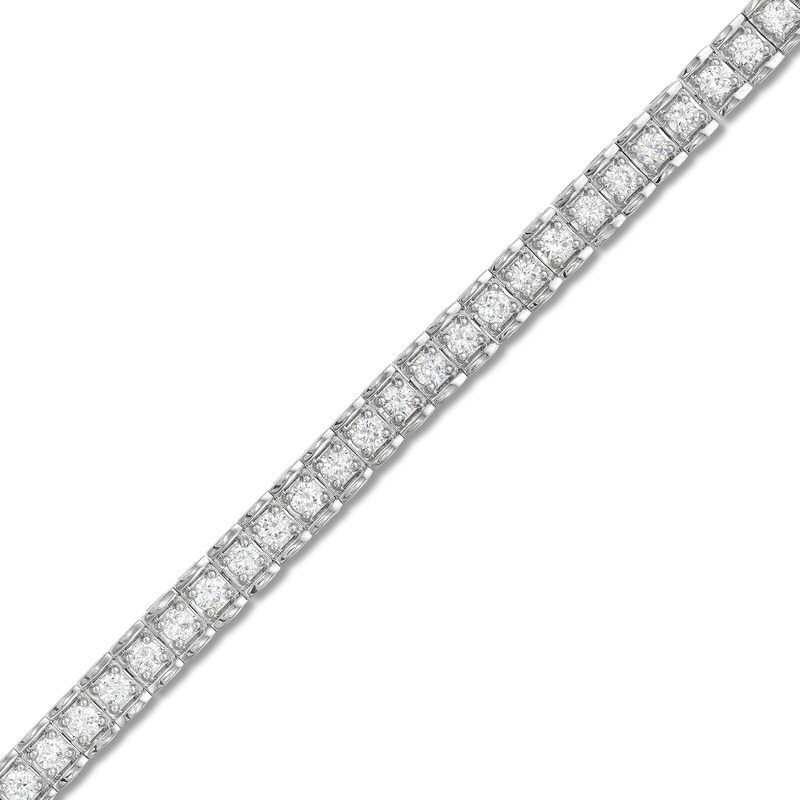 Main Image 1 of Men's 5 CT. T.W. Certified Lab-Grown Diamond Tennis Bracelet in 14K White Gold (F/SI2) - 8.5"