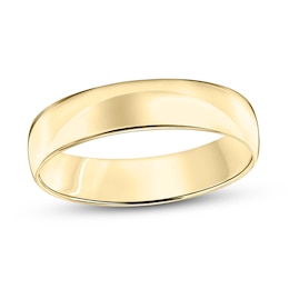 5.0mm Engravable Low Dome Comfort-Fit Wedding Band in 14K Gold (1 Line)