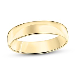 5.0mm Engravable Low Dome Comfort-Fit Wedding Band in 14K Gold (1 Line)