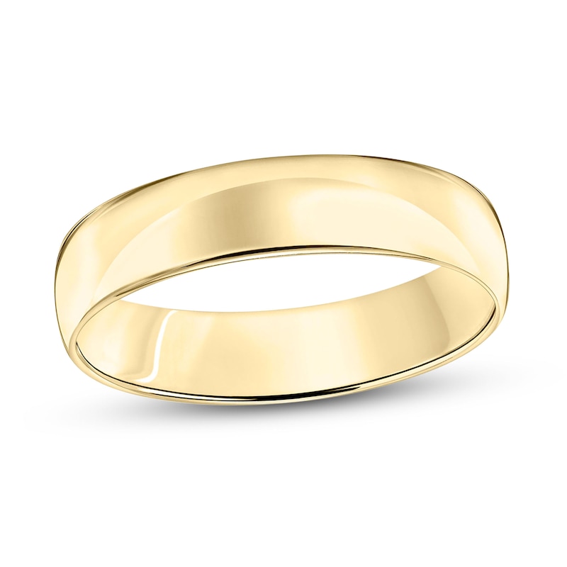 Main Image 1 of 5.0mm Engravable Low Dome Comfort-Fit Wedding Band in 14K Gold (1 Line)