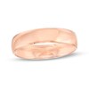 Thumbnail Image 1 of Men's 5.0mm Engravable Low Dome Comfort-Fit Wedding Band in 14K Rose Gold (1 Line)