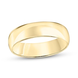 6.0mm Engravable Low Dome Comfort-Fit Wedding Band in 14K Gold (1 Line)