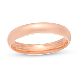 4.0mm Engravable Low Dome Comfort-Fit Wedding Band in 14K Rose Gold (1 Line)