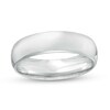 Thumbnail Image 1 of 6.0mm Engravable Low Dome Comfort-Fit Wedding Band in 10K White Gold (1 Line)