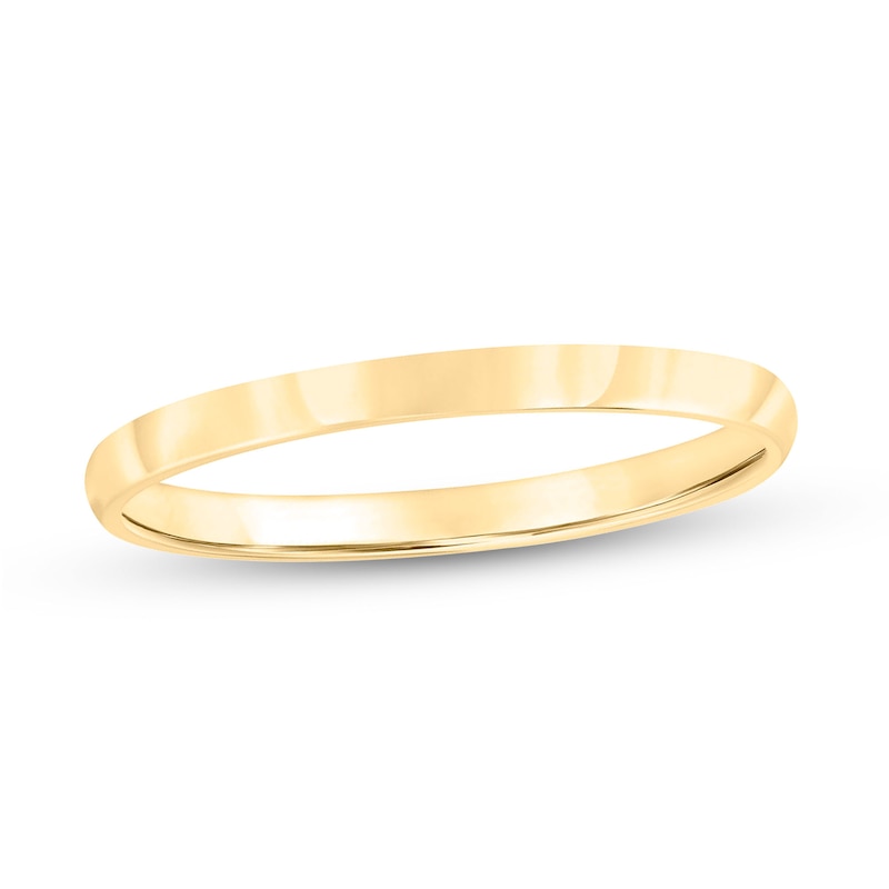 Main Image 1 of 2.0mm Engravable Low Dome Comfort-Fit Wedding Band in 14K Gold (1 Line)