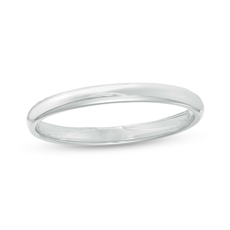 Main Image 1 of 2.0mm Engravable Low Dome Comfort-Fit Wedding Band in 14K White Gold (1 Line)