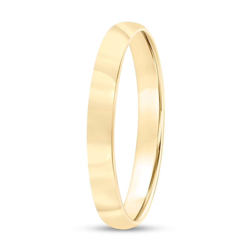 Main Image 2 of Men's 3.0mm Engravable Low Dome Comfort-Fit Wedding Band in 10K Gold (1 Line)