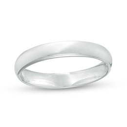 3.0mm Engravable Low Dome Comfort-Fit Wedding Band in 10K White Gold (1 Line)