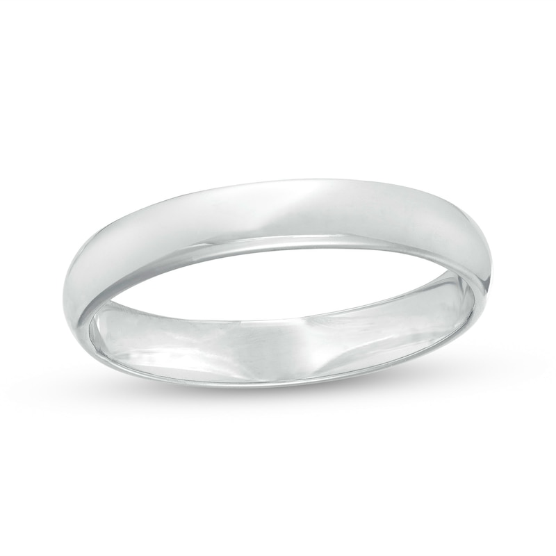 Main Image 1 of 3.0mm Engravable Low Dome Comfort-Fit Wedding Band in 10K White Gold (1 Line)